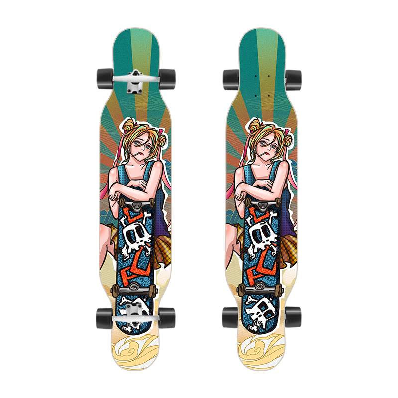 The skateboard girl's little dance board
